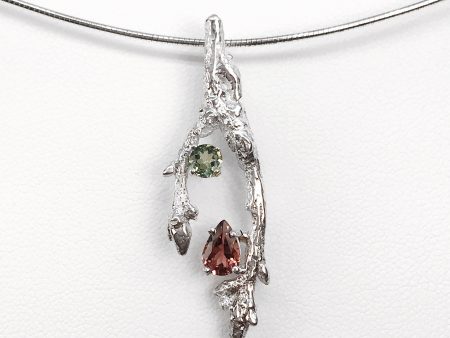 Branches  Solid Sterling Silver Branch Tourmaline and Diamond Necklace Online Hot Sale