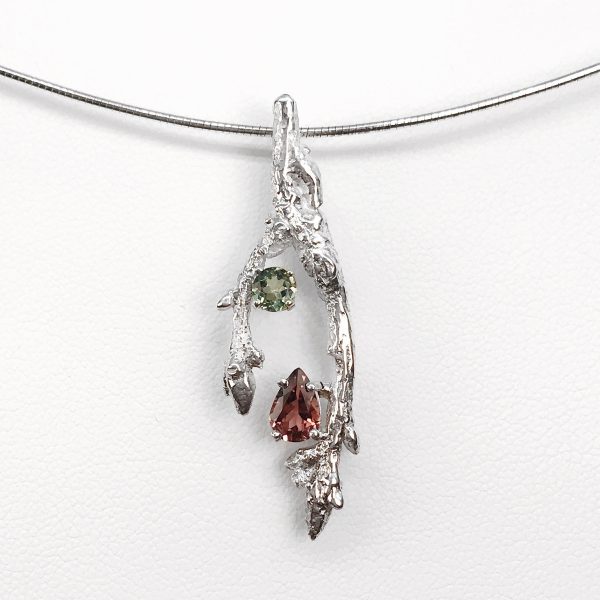 Branches  Solid Sterling Silver Branch Tourmaline and Diamond Necklace Online Hot Sale