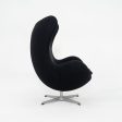 1993 Arne Jacobsen for Fritz Hansen Egg Chair and Ottoman in Black Fabric Online Hot Sale