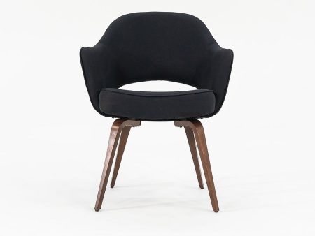 2018 Saarinen Executive Chair with Arms, 71A by Eero Saarinen for Knoll in Oak with Fabric Upholstery Cheap