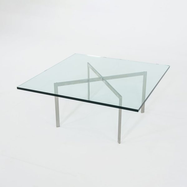 1960s Barcelona Coffee Table by Mies van der Rohe for Knoll & Treitel Gratz in Stainless and Glass 3x Available For Sale