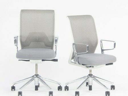 2015 Gray Vitra ID Mesh Desk Chairs by Antonio Citterio Polished Arms   Bases For Sale