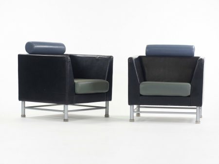 Ettore Sottsass Knoll Eastside Lounge Chairs Memphis Italy For Discount