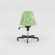 2010s Eames Modernica Fiberglass Side Shell Chairs with Rolling Desk Chair Bases in Light Green 1x Available Hot on Sale