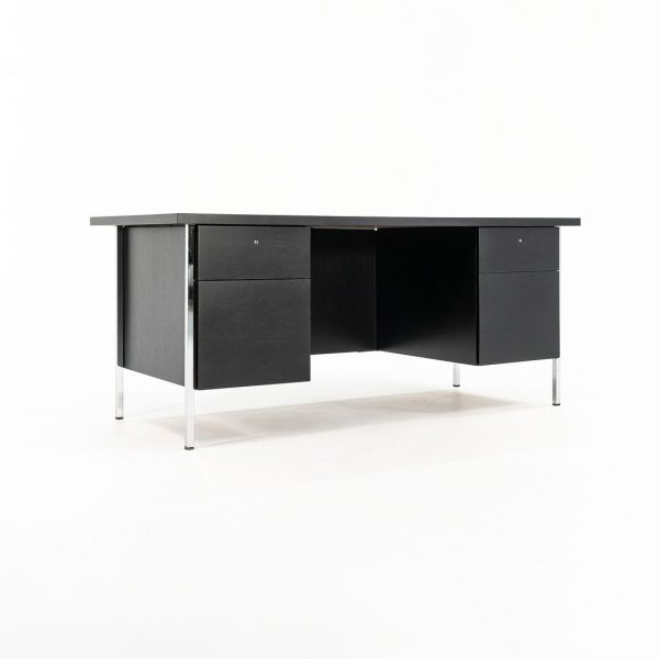 1960s Model 1503 by Florence Knoll Desk in Ebonized Wood and Chrome For Sale