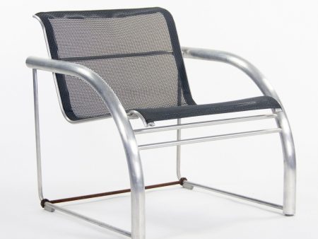 2011 Prototype Richard Schultz Mateo Collection Raw Aluminum & Mesh Dining Chair For Sale