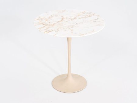 1960s Eero Saarinen for Knoll 20  Round Tulip Pedestal Side Table with White Marble Top on Sale