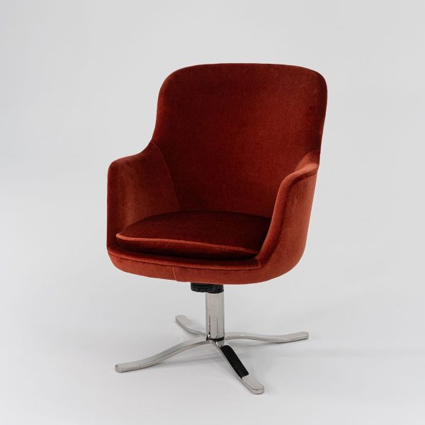 2009 Alpha High Back Bucket Chair by Nicos Zographos for Zographos Designs in Red Velvet 4x Available For Sale