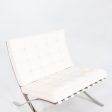 1960s Mies van der Rohe for Knoll Barcelona Lounge Chair in Sabrina White & Stainless Fully Restored Fashion