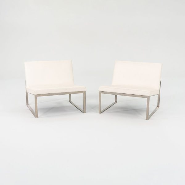 2006 B.2 Armless Lounge Chair by Fabien Baron for Bernhardt Design in White Leather 4x Available Online Hot Sale