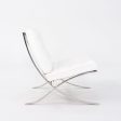 1960s Mies van der Rohe for Knoll Barcelona Lounge Chair and Ottoman in Sabrina White & Stainless Fully Restored Fashion