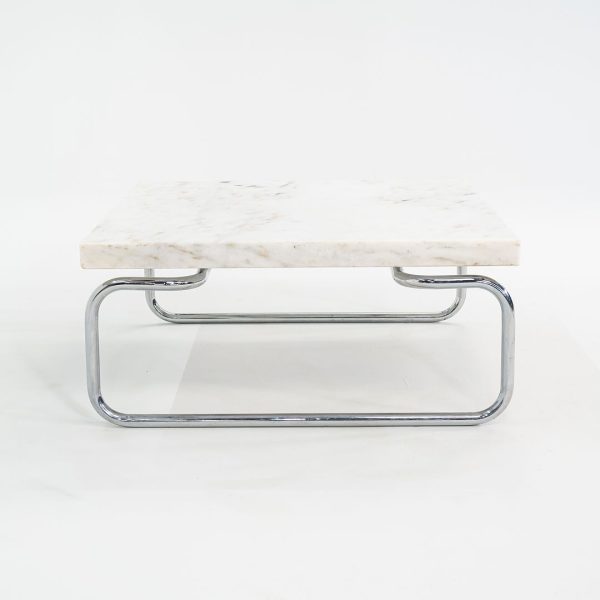 1970s Michael McCarthy for Cassina Tubular Steel Coffee Table in Marble 32 inch Online Sale