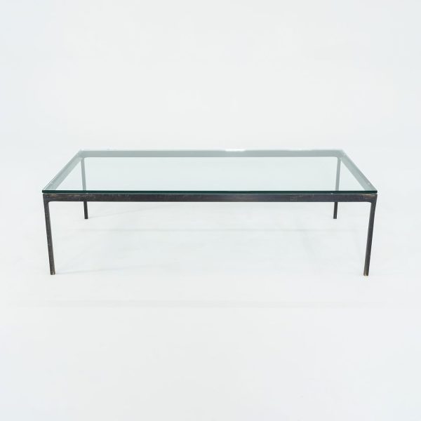 1970s Rectangular Coffee Table, Model TA.35.60.72 by Nicos Zographos for Zographos Designs in Patinated Bronze For Sale