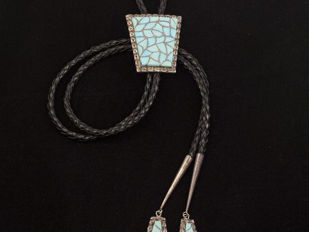 Zuni  Bolo - Sterling Silver with Turquoise Online Hot Sale