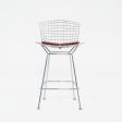 2010s Bertoia Counter Stool 426C by Harry Bertoia for Knoll in Chrome with Red Seat Pads 1x Available Fashion