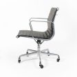 2010s Herman Miller Eames Aluminum Group Management Desk Chair Black Leather 6x Available Sale