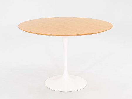 2009 Tulip Dining Table, Model 173O by Eero Saarinen for Knoll in White with Light Oak 42 inch Top Hot on Sale