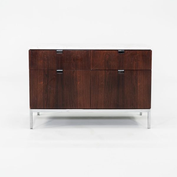 C. 1960s Florence Knoll Rosewood and Marble Credenza   Cabinet 37 inch Online