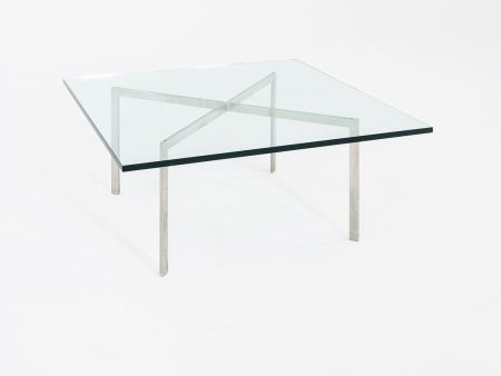 1960s Barcelona Coffee Table by Mies van der Rohe for Knoll & Treitel Gratz in Stainless and Glass 2x Available For Cheap