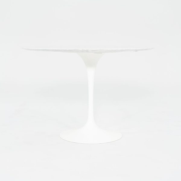 2010s Eero Saarinen for Knoll Tulip Pedestal Dining Table with 42  Round Carrara White Marble Top, Model 173F 2x Available Cheap