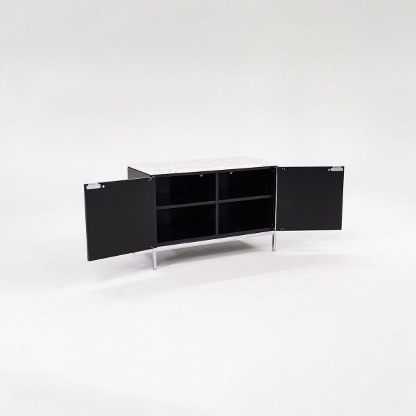 2019 2-Position Credenza Cabinet by Florence Knoll for Knoll in Ebonized Oak and Satin Carrara Marble Online