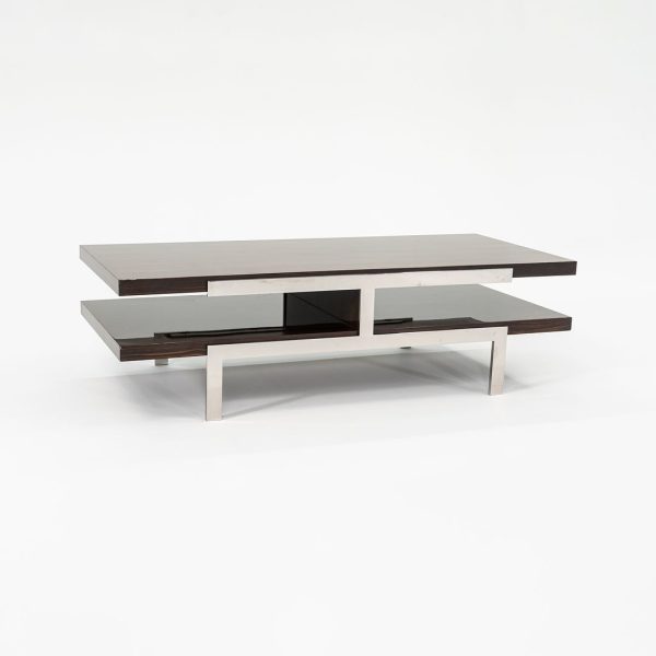 2011 Tara Coffee Table by Deirdre Jordan and Vincente Jimenez of Troscan Design for Holly Hunt in Rosewood and Polished Steel For Cheap