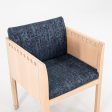 1988 Cube Armchair by Brian Kane for Metropolitan Furniture in Maple and Blue Fabric 3x Available For Discount