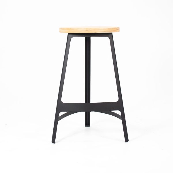 2010s Factory Counter Stool by Sean Dix in Wood and Steel 4x Available Cheap