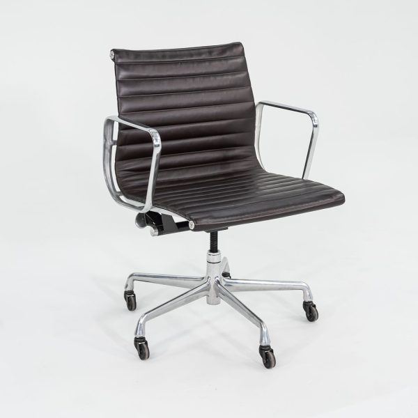 2012 Management Desk Chair, Model EA335 by Ray and Charles Eames for Herman Miller in Brown Leather 12+ Available Online Sale