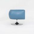 2010s D Urso Swivel Chair, Model 2165 by Joe D Urso for Knoll in Blue Leather 6x Available For Sale