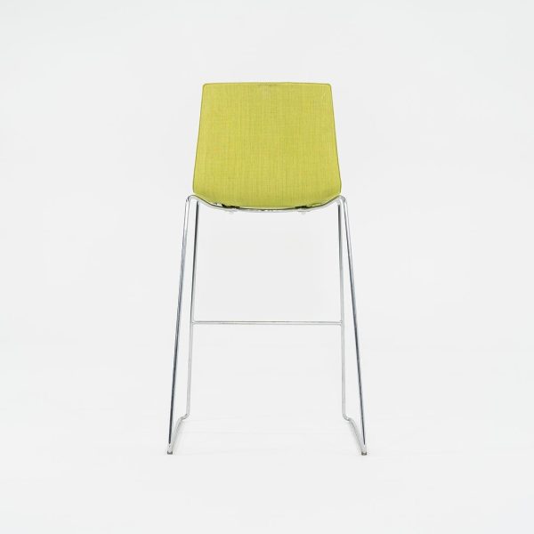 2010s Lievore Altherr Molina for Arper Catifa 46 Upholstered Bar Stool in Green Fabric 3x Available Supply