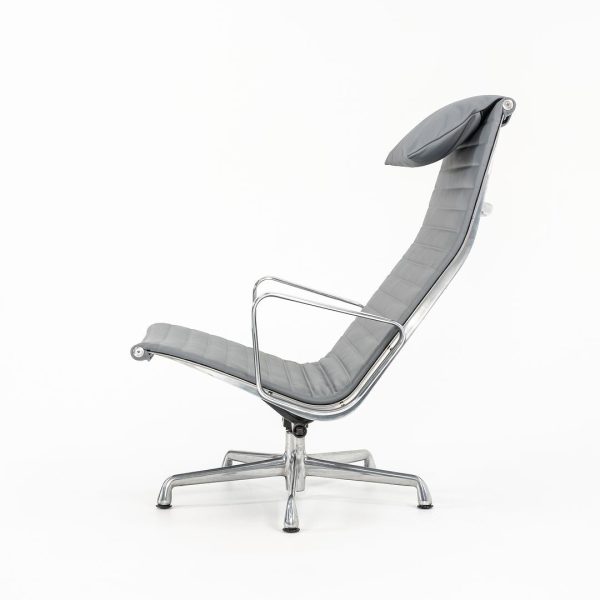 2010s Aluminum Group Lounge Chair, model EA124 by Ray and Charles Eames for Herman Miller in Grey Leather Fashion