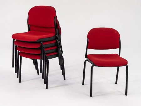 1985 Torsion Stacking Upholstered Side   Dining Chair by Giancarlo Piretti for Krueger International in Red Fabric For Cheap