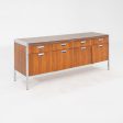 C. 1968 Myrtle Desk of High Point 900 Series Four Position Credenza in Walnut and Chrome with Laminate Top Hot on Sale