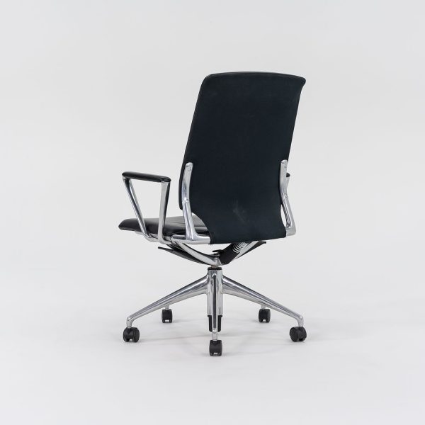 2004 Vitra Meda Desk Chair by Alberto Meda in Black Leather with Fabric Back Sale