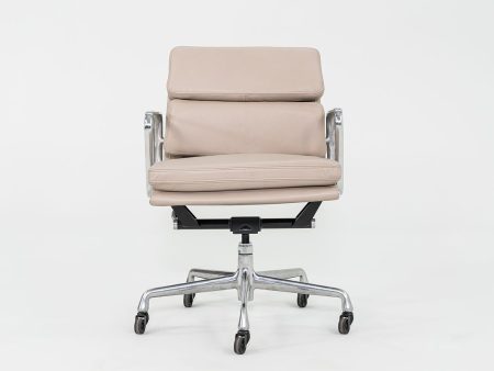 2010s Herman Miller Eames Soft Pad Management Desk Chair in Beige Leather Supply