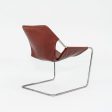 2000s Paulistano Red Brown Leather and Chrome Lounge Armchair by Paulo Mendes Da Rocha for Objekto Supply