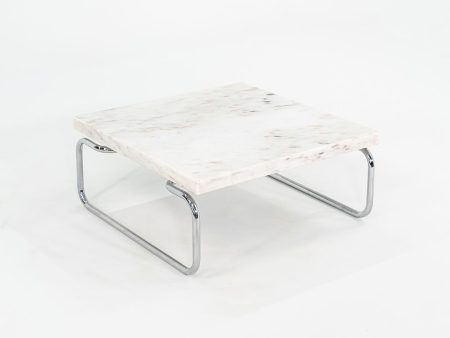 1970s Michael McCarthy for Cassina Tubular Steel Coffee Table in Marble 32 inch Online Sale