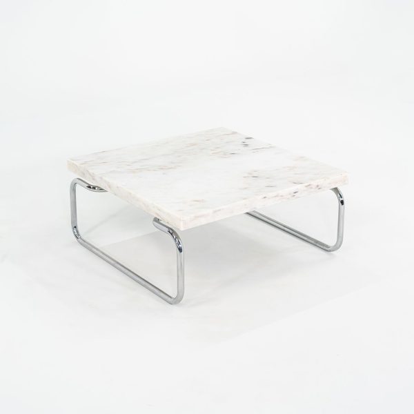 1970s Michael McCarthy for Cassina Tubular Steel Coffee Table in Marble 32 inch Online Sale