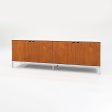 1960S 4-Position Credenza Cabinet, Model 2544 By Florence Knoll For Knoll Steel, Walnut, Marble For Sale