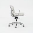 2019 Herman Miller Eames Soft Pad Management Desk Chair in Off-White Leather with Pneumatic Base EA435 2x Available Supply