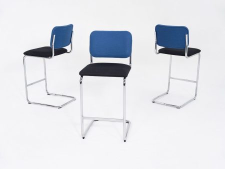 2019 Marcel Breuer for Knoll Cesca Bar Stools in Two Tone Fabric 6x Available Hot on Sale