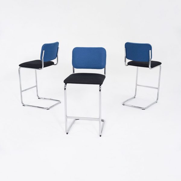 2019 Marcel Breuer for Knoll Cesca Bar Stools in Two Tone Fabric 6x Available Hot on Sale