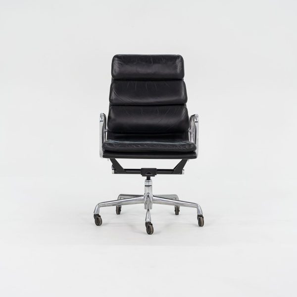 2002 Soft Pad Executive Chair, EA437 by Ray and Charles Eames for Herman Miller in Black Leather 12+ Available Cheap