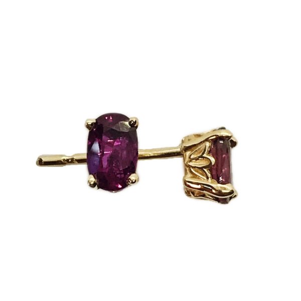 Genuine Ruby 14k Yellow Gold Stud Earrings Cheap