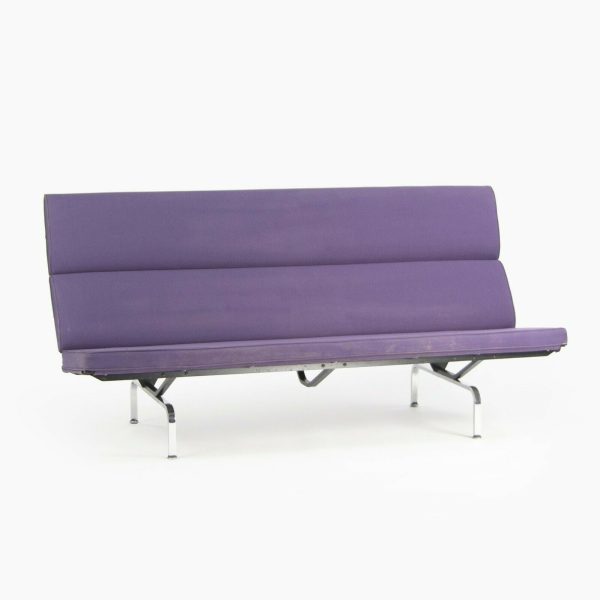 2006 Herman Miller Ray and Charles Eames Sofa Compact Purple Fabric Upholstery Supply