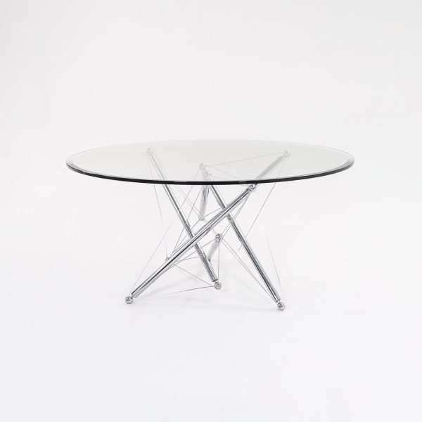 1980s Model 714 Table by Theodore Waddell for Cassina in Chromed Steel and Glass Sale