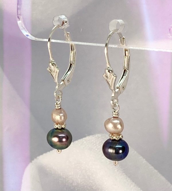 Pearl and Sterling Silver Earrings Discount