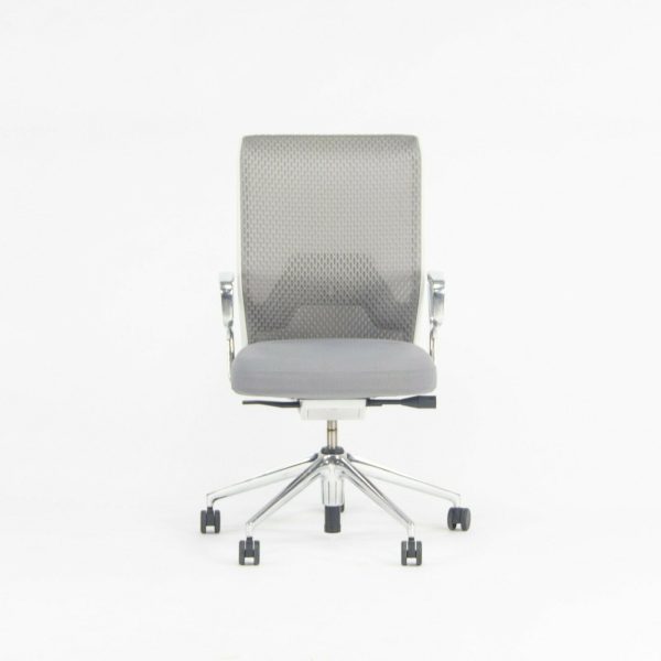 2015 Gray Vitra ID Mesh Desk Chairs by Antonio Citterio Polished Arms   Bases For Sale