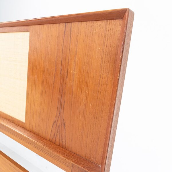 1960s Teak and Cane Reversible Full Size Headboard by Arne Wahl Iversen for Falster Mobelfabrik For Sale